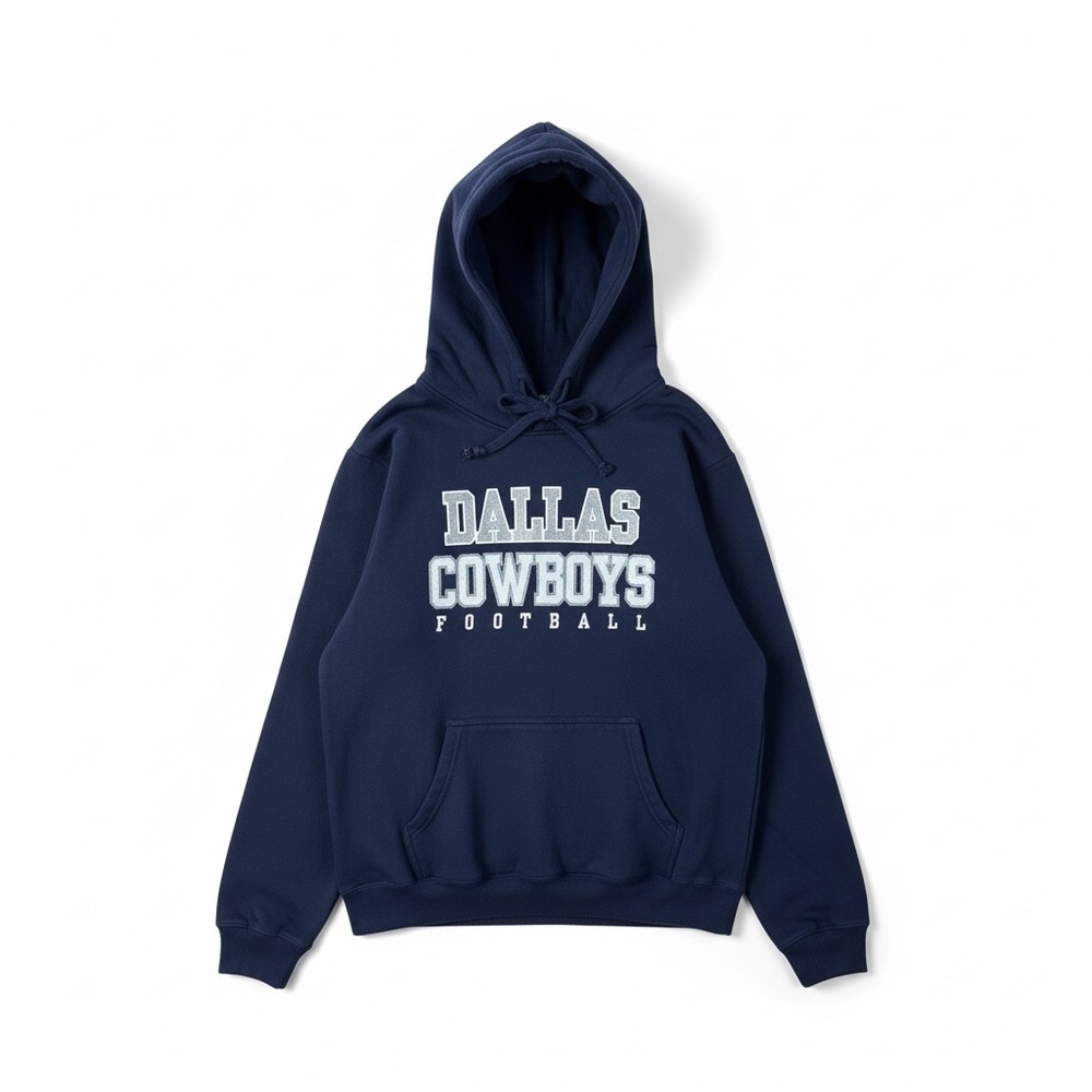 Cowboys Her Style Womens Small Navy Glitter Pullover NFL Football Sweatshirt